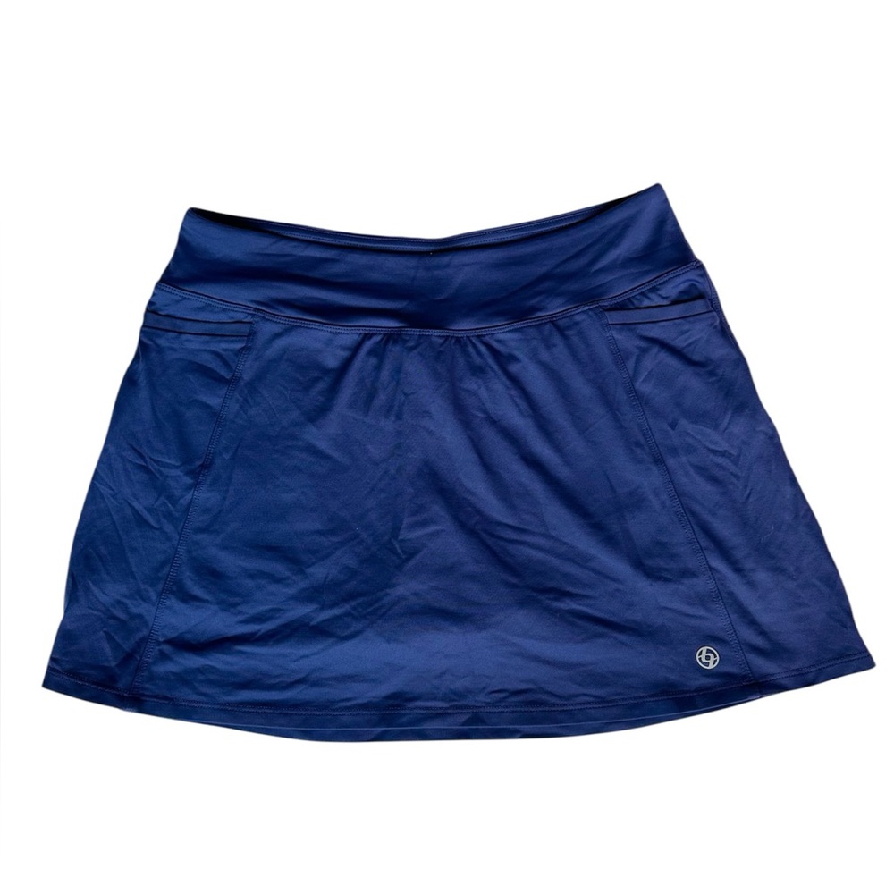 Women's Athletic Navy Blue Tennis Skirt with Built in Shorts Skort with Pockets